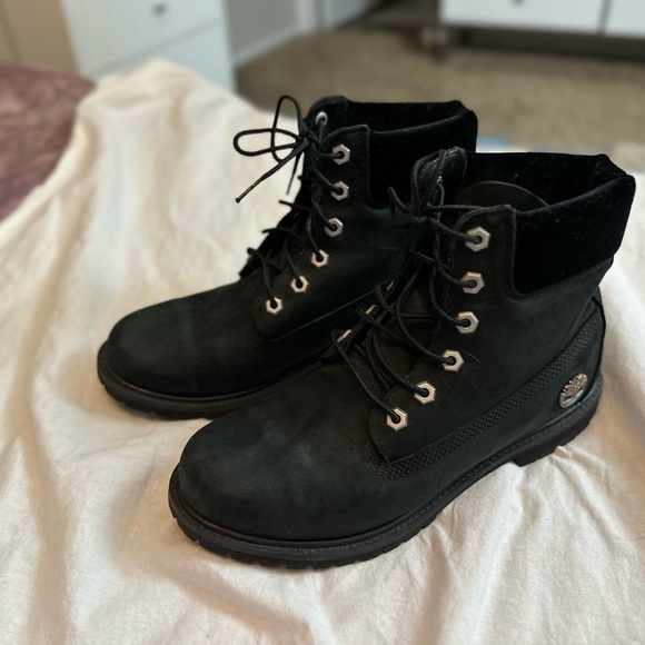 Timberland WOMEN'S VELVET ACCENT PREMIUM WATERPROOF BOOTS Black Size 9 - Picture 3 of 14